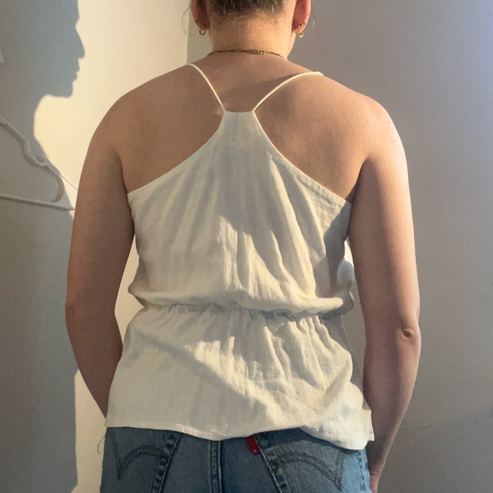 White Cotton Ruffle Tank - Picture 2 of 5